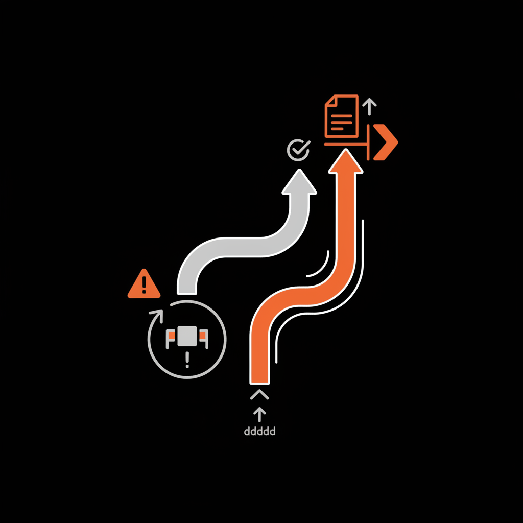 Minimal vector infographic showing two diverging paths: a repeat-flagging dead end versus a document-and-escalate forward route, illustrating how to report a Google review.