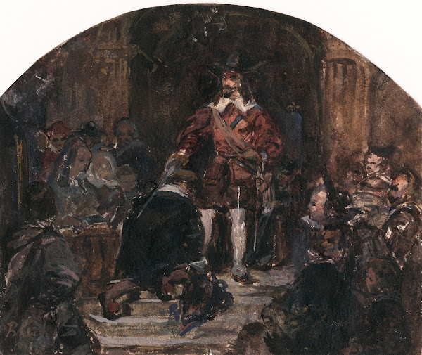 Gerard II ter Borch knighted by king Philip IV 1842