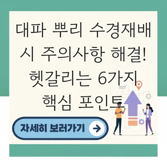 대파 뿌리 수경재배 시 주의사항 해결