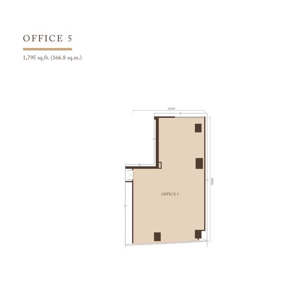 Pavilion Square Office Office Layout 5 floor plan — 2200 sq ft,  bedrooms