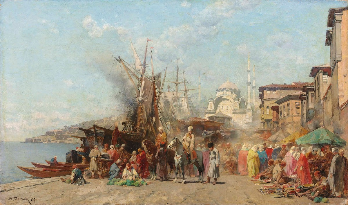 A market before Nusretiye Camii mosque in Tophane Constantinople 1870 4160x2449 (1)