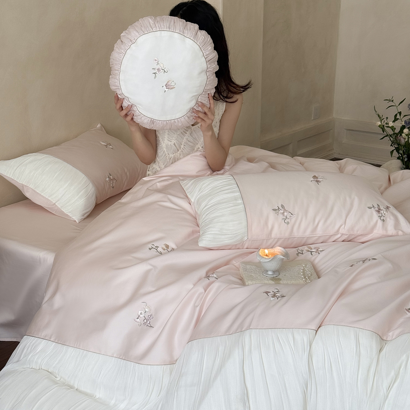 French Bedding Set, Long-staple Cotton, Embroidered