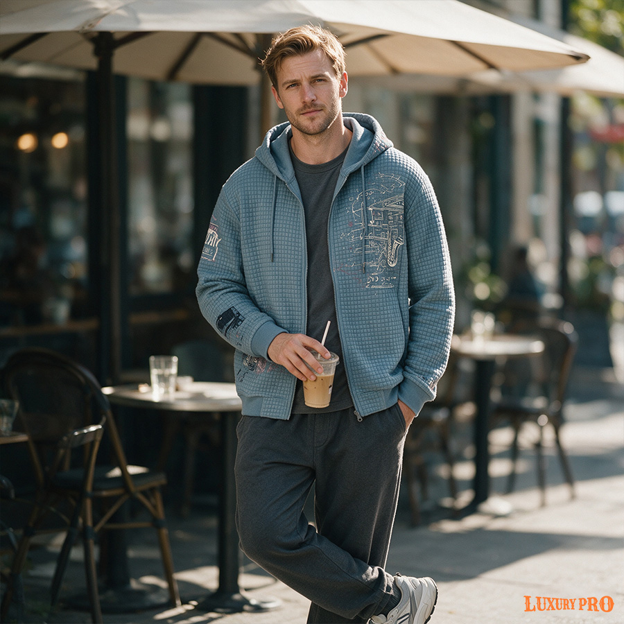 2D Waffle Zip Hoodie