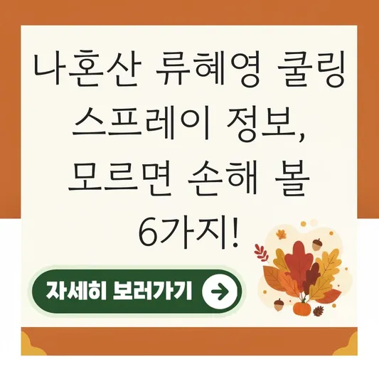 나혼산 류혜영 쿨링 스프레이 정보