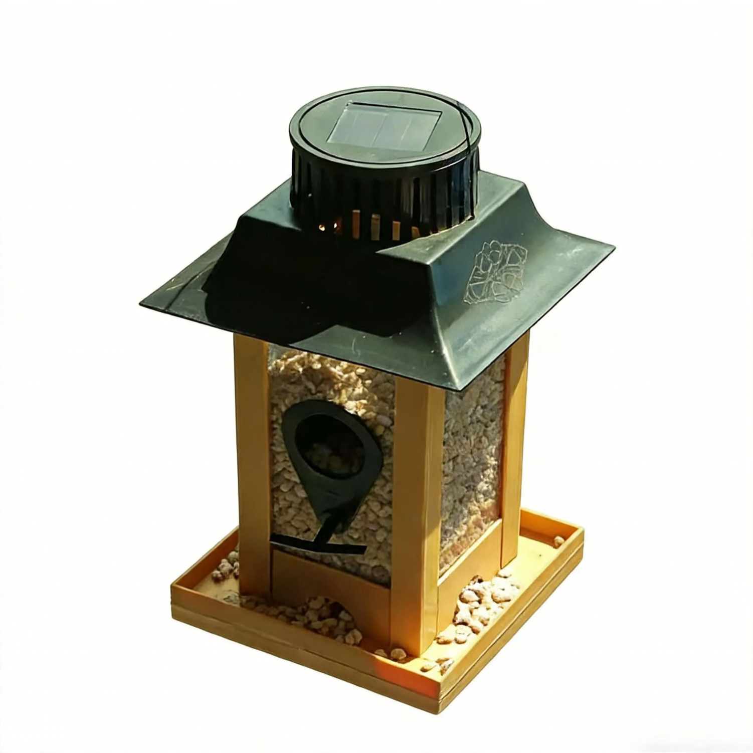Solar-Vogelhaus mit LED-Beleuchtung und automatischer Fütterung