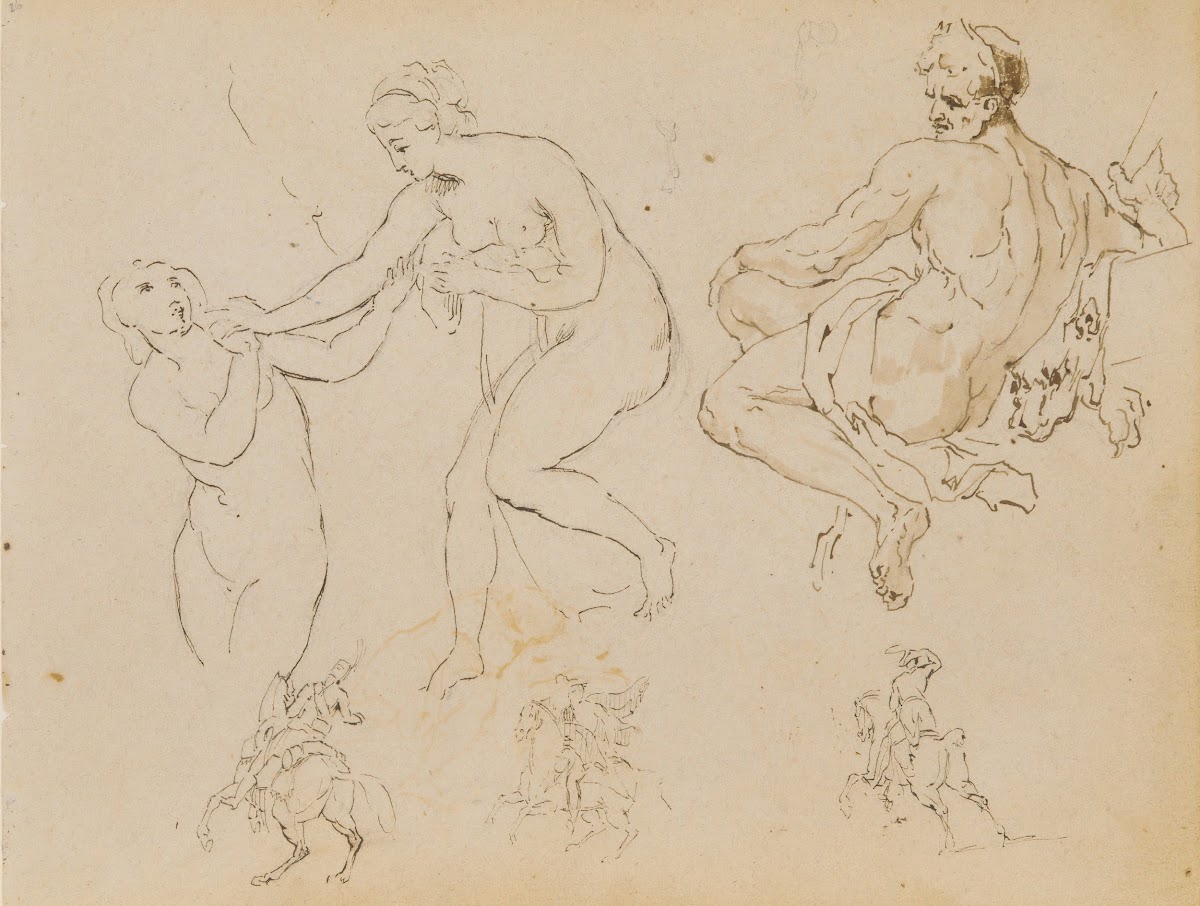 Two Female Nudes Seated Male Nude 181020