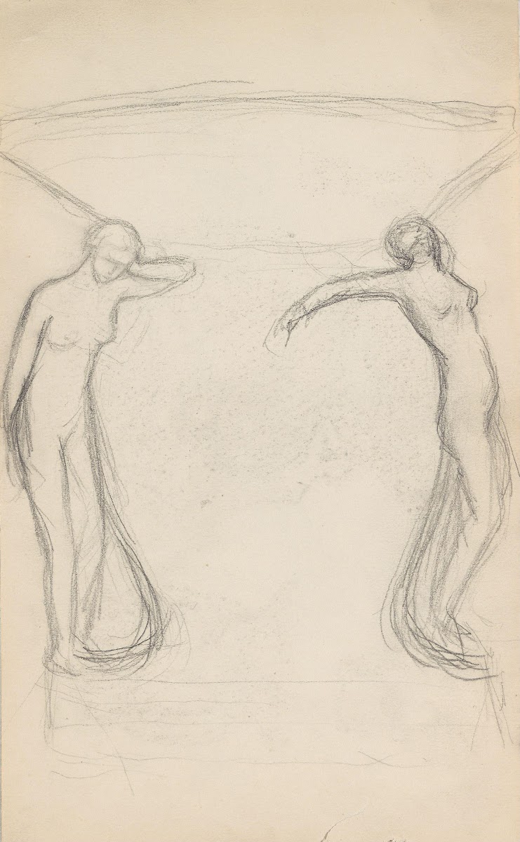 Utkast til vase med kvinnelige figurer 1893