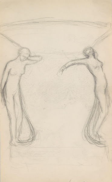 Utkast til vase med kvinnelige figurer 1893