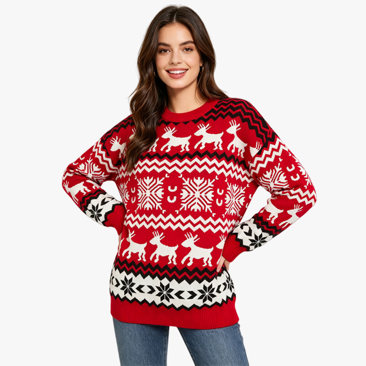 Weihnachtspullover mit Jacquard-Muster, Unisex