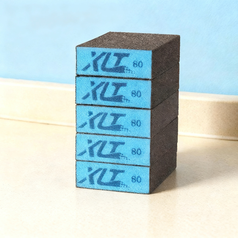 Scouring sponge with grit for pots and pans