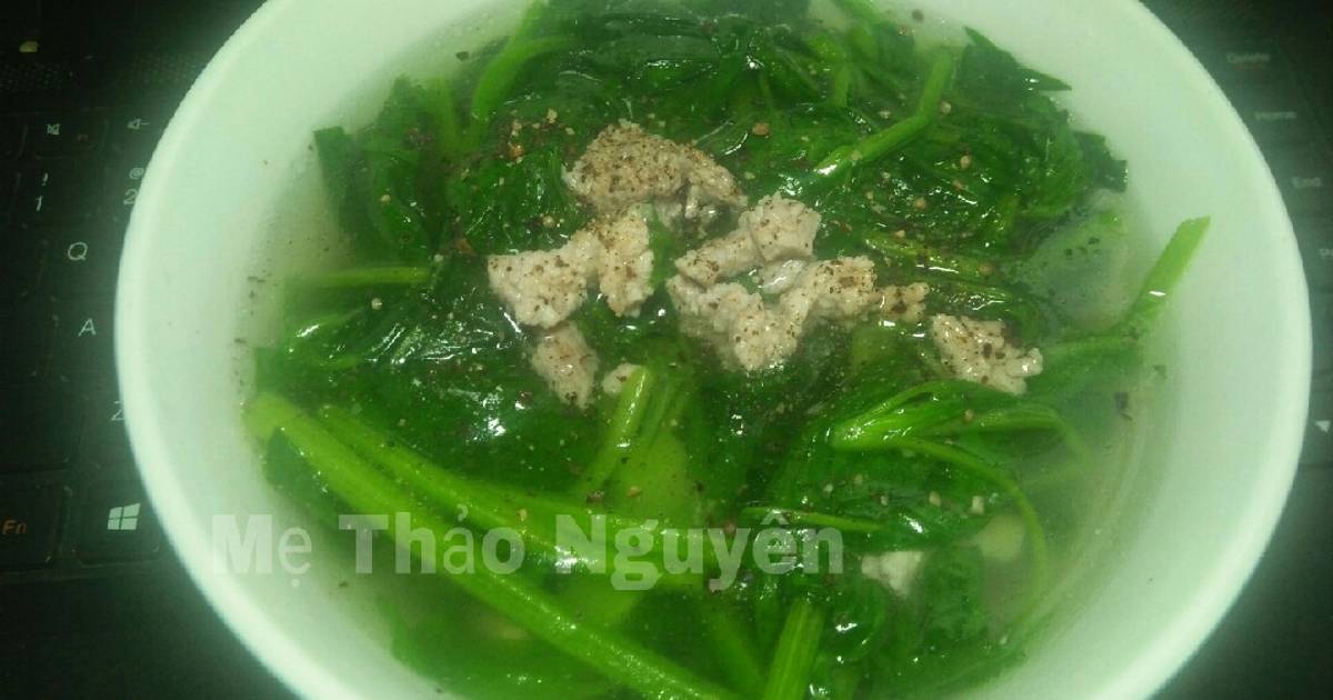 Canh Cải Bó Xôi Nấu Thịt Bằm