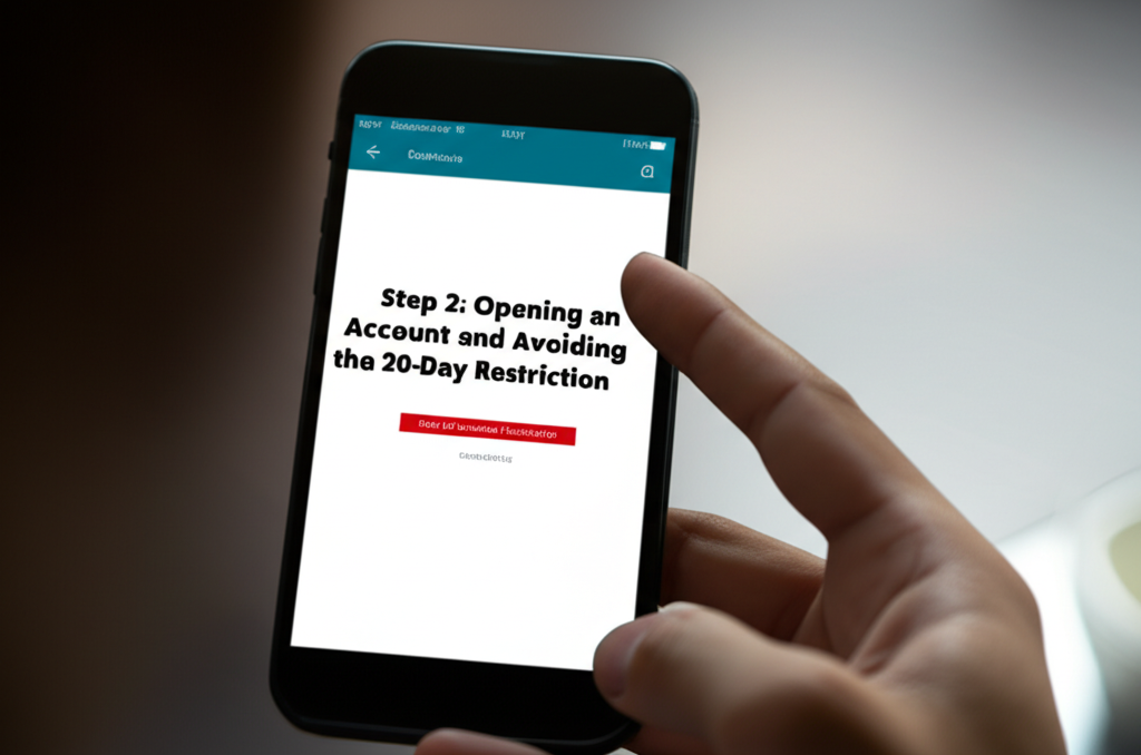 📱 2단계: 계좌 개설과 20일 제한 피하기