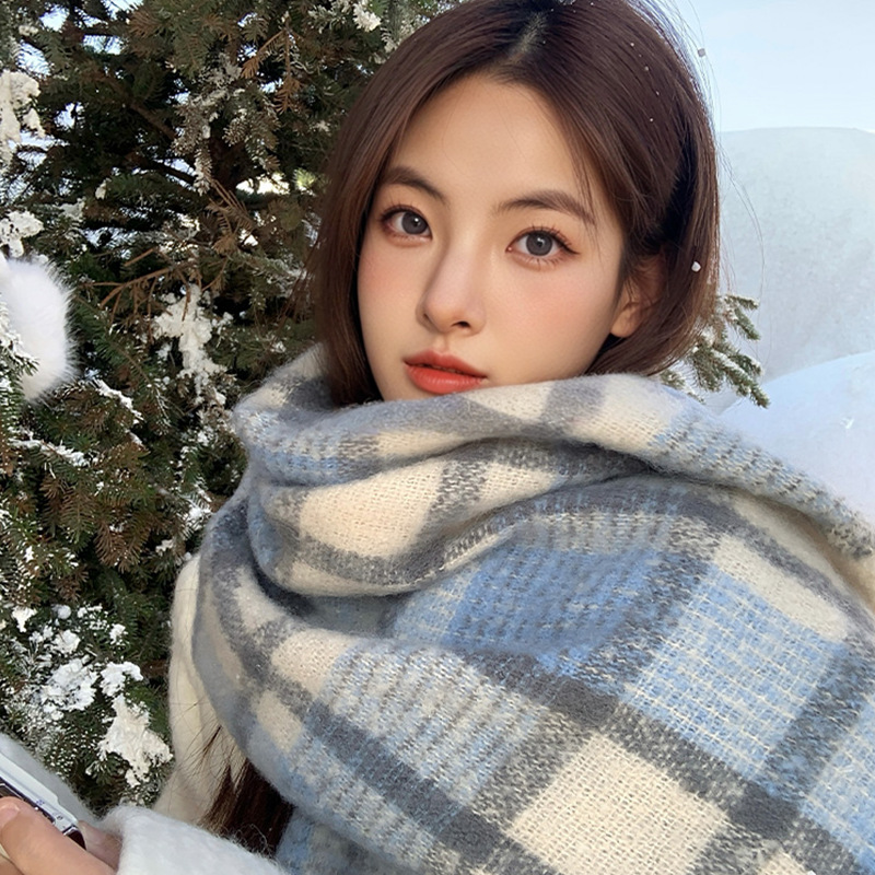 Check scarf, soft and warming, 190 cm