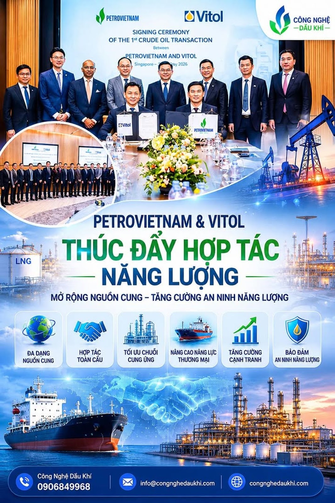 PETROVIETNAM VÀ VITOL THÚC ĐẨY HỢP TÁC NĂNG LƯỢNG, MỞ CÁNH CỬA ĐƯA VIỆT NAM TIẾN SÂU HƠN VÀO CHUỖI T