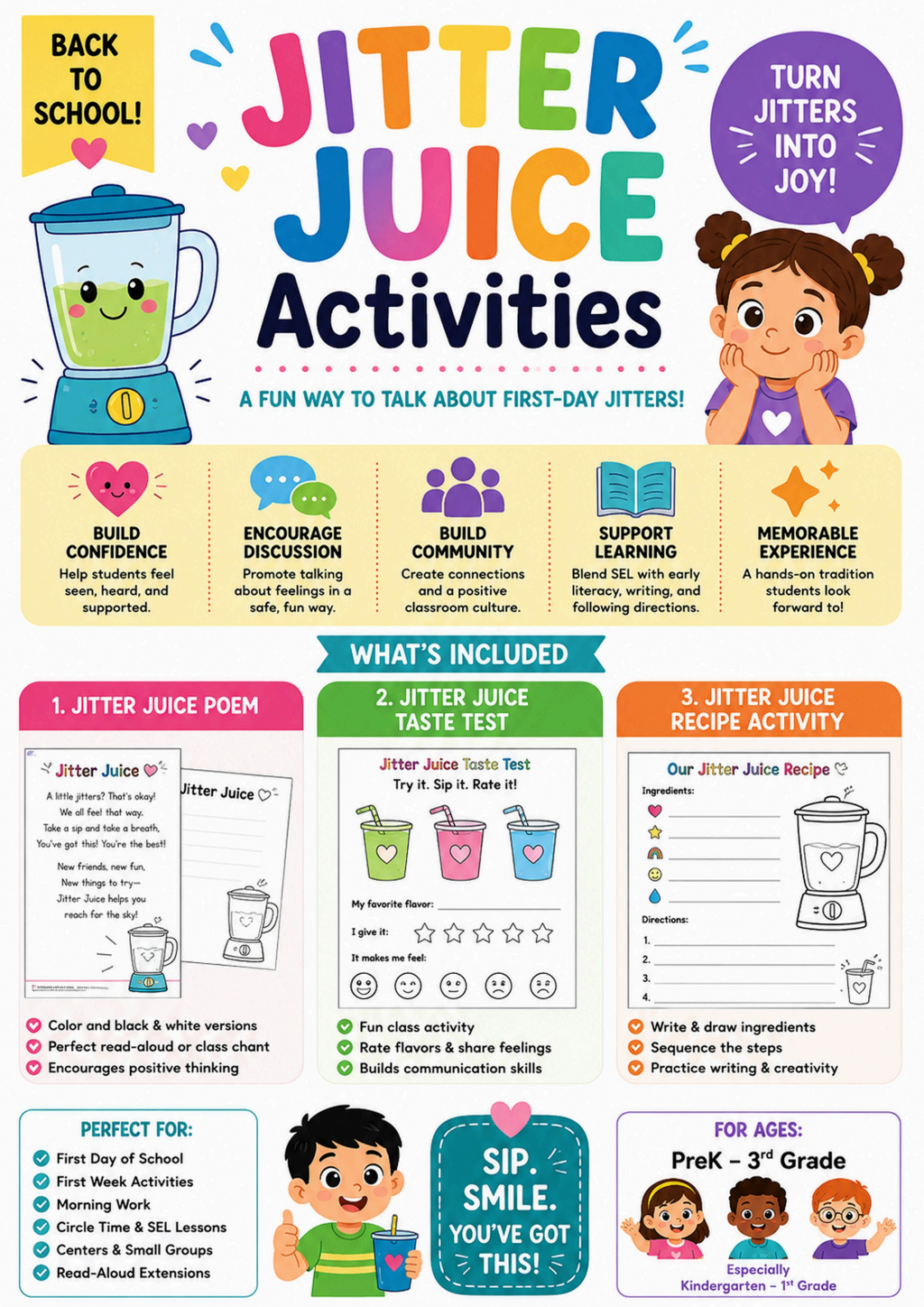 Jitter Juice Back to School Activities