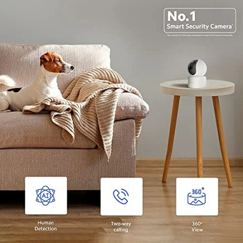 Xiaomi Mi Wireless Home Security Camera 2i | Full HD Picture | 360 Views | 2MP CCTV | AI Powered Motion Detection | Enhanced Night Vision| Talk Back Feature (2 Way Calling), 1080p, White