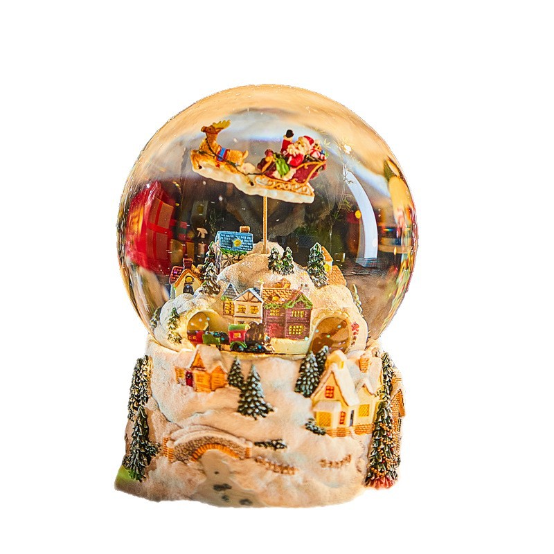 Christmas glass globe with music and light