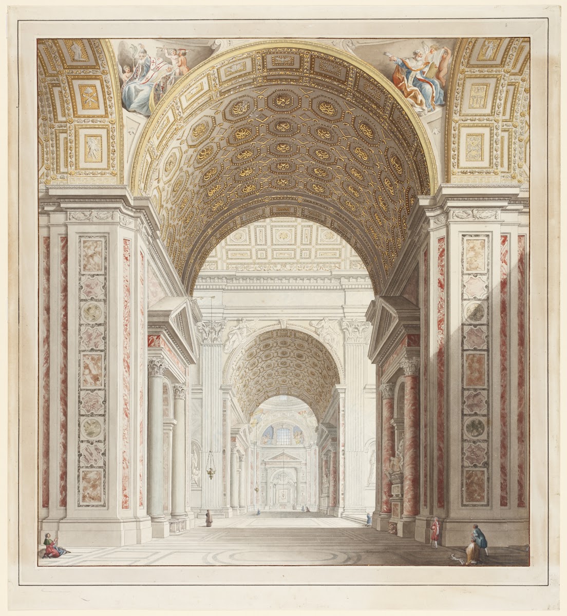 Seitenschiff der St Peterskirche in Rom
