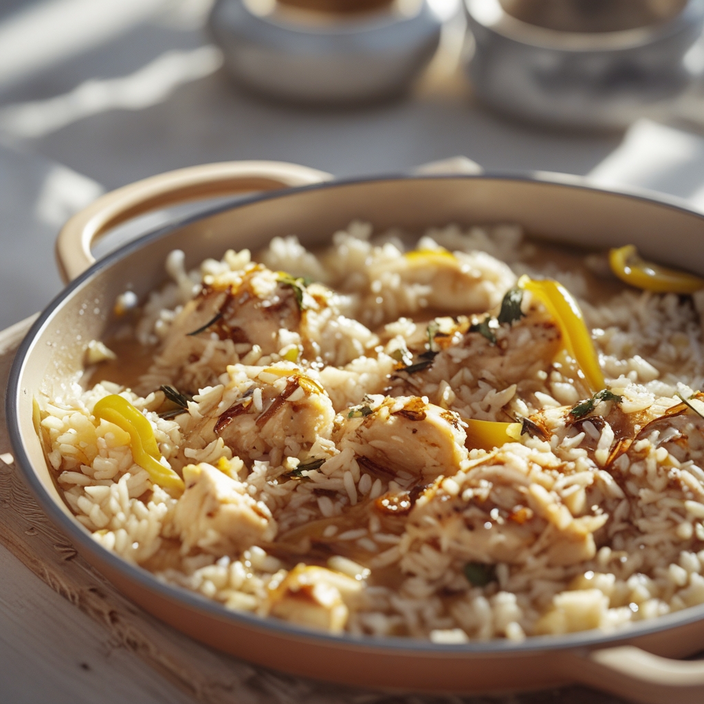 Saffron Chicken Cashew Rice Skillet