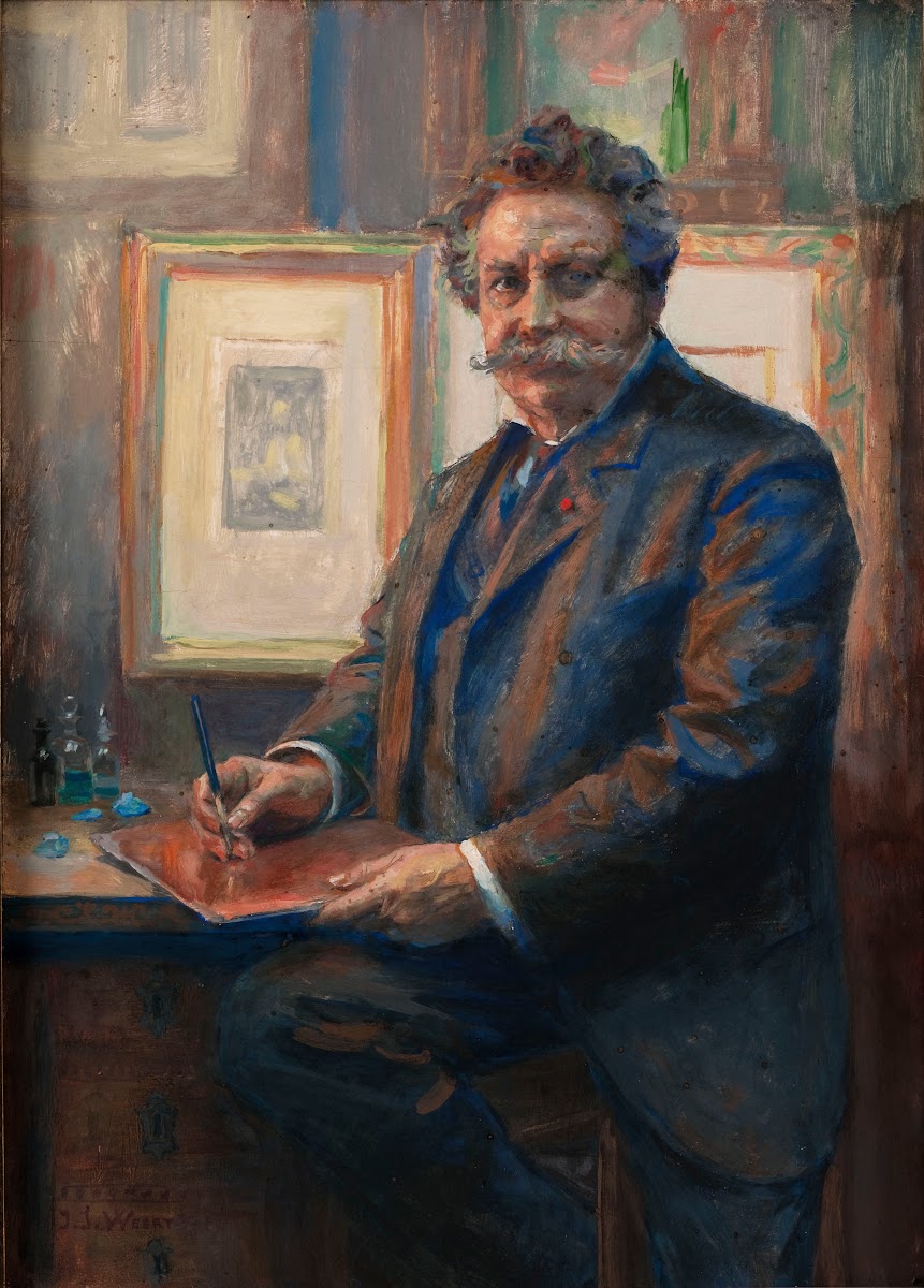 Portrait de Charles Albert Waltner dans son atelier 1910