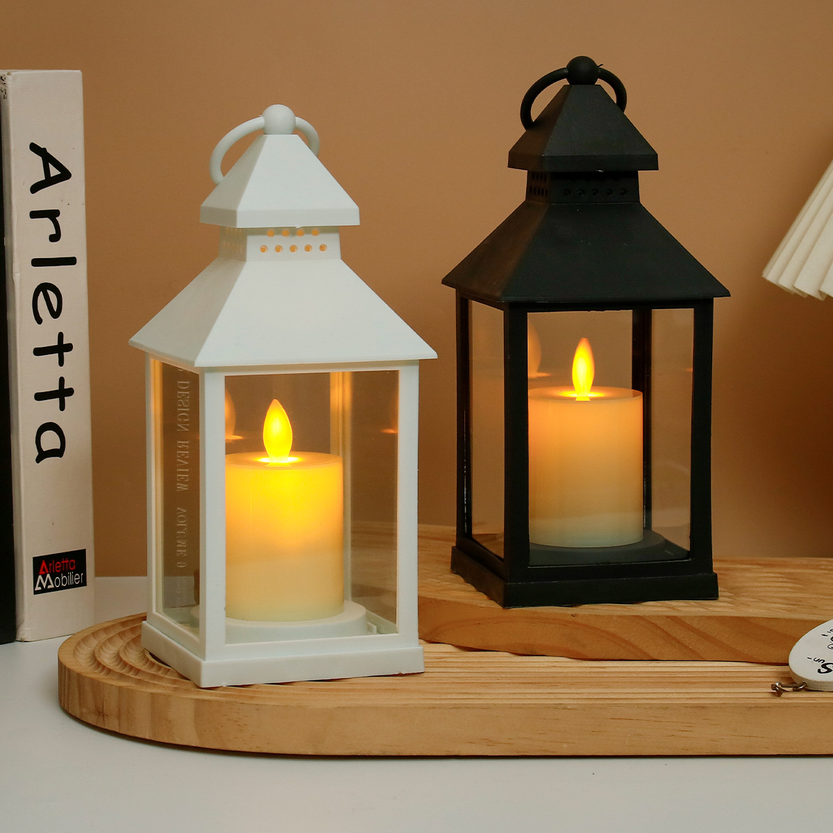 LED lantern with electronic candle