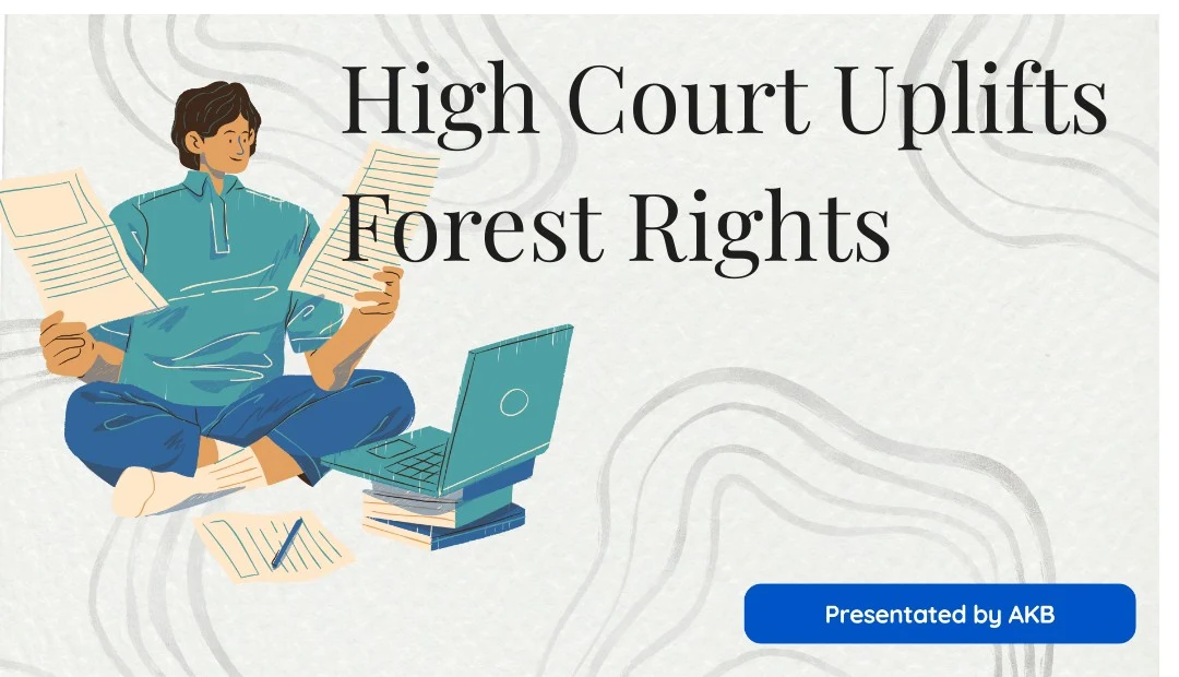 Tribal communities asserting their rights under the Forest Rights Act 2006 in a forest setting.