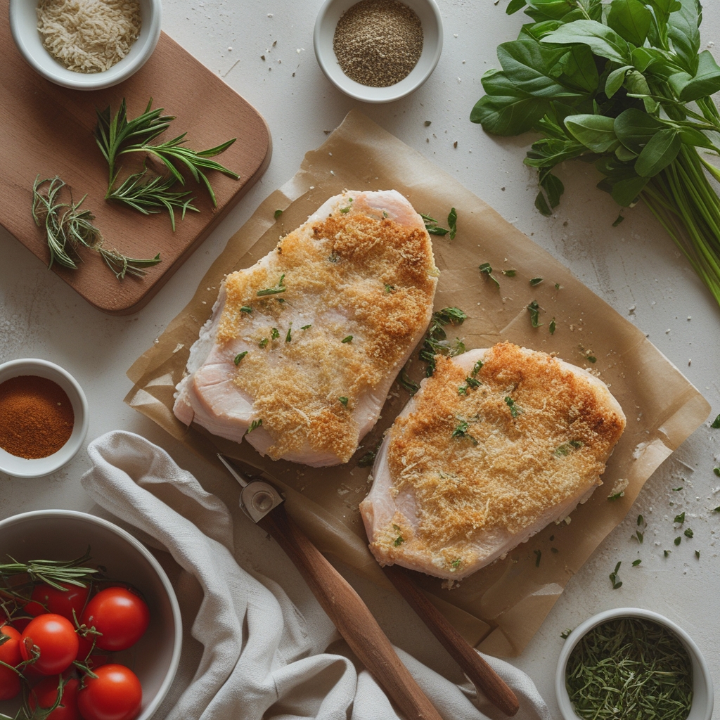 Ingredients for Crispy Parmesan Crusted Pork Chops - Easy Weeknight Dinner Recipe