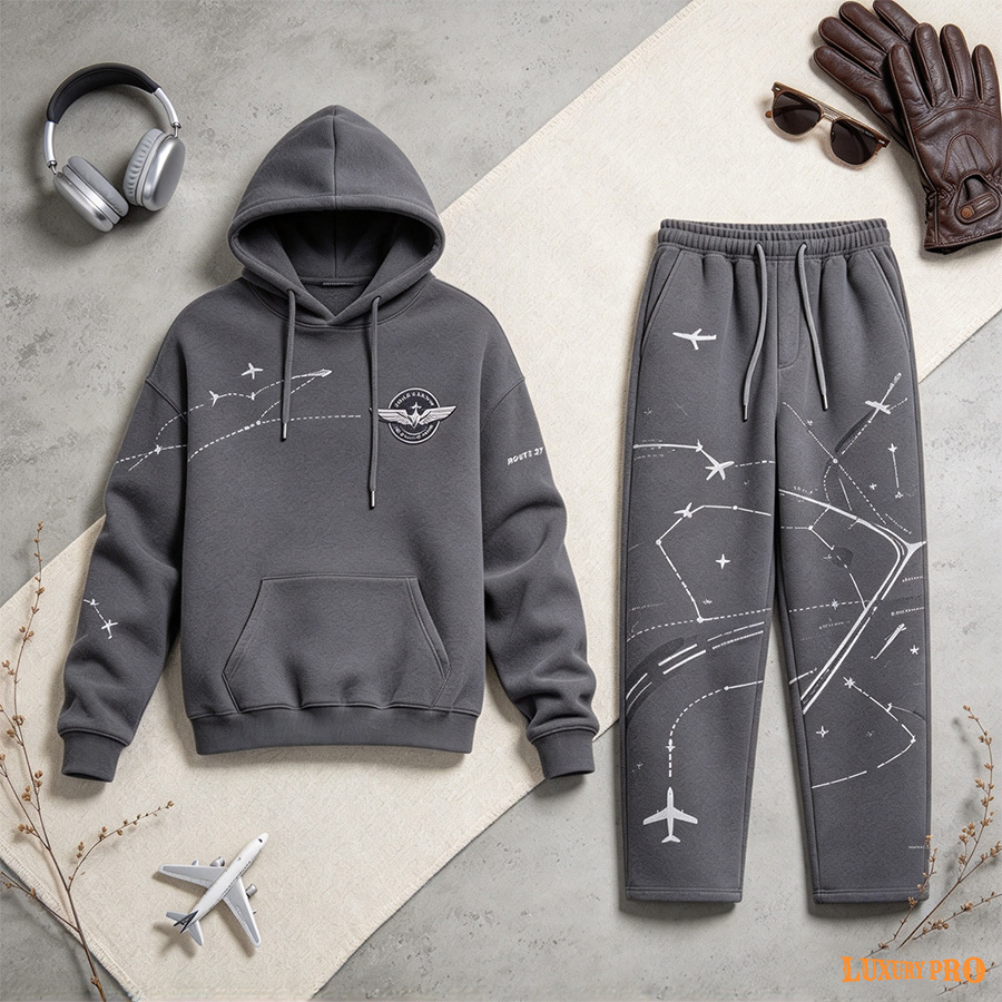 AOP Full Print Hoodie Double Hood + DLA Straight Sweatpants