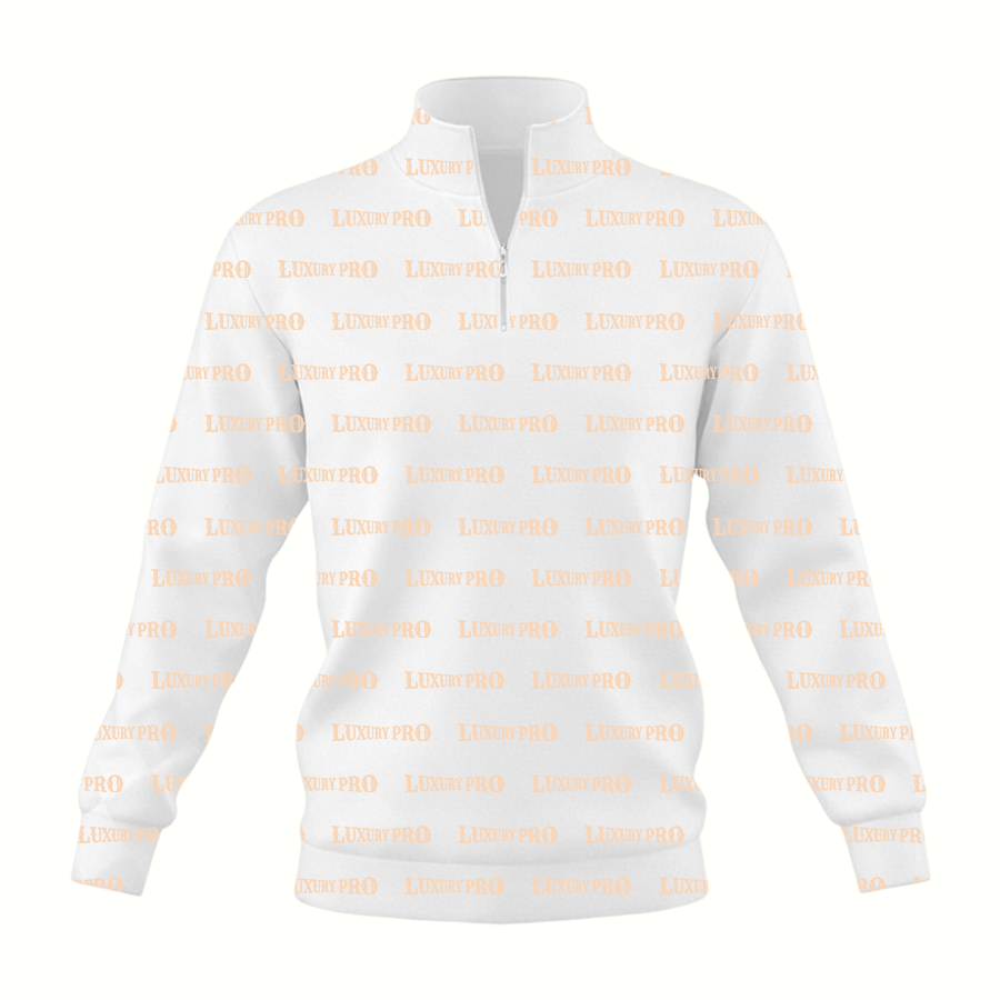 AOP HNH Stand Collar Half Zip Long Sleeve