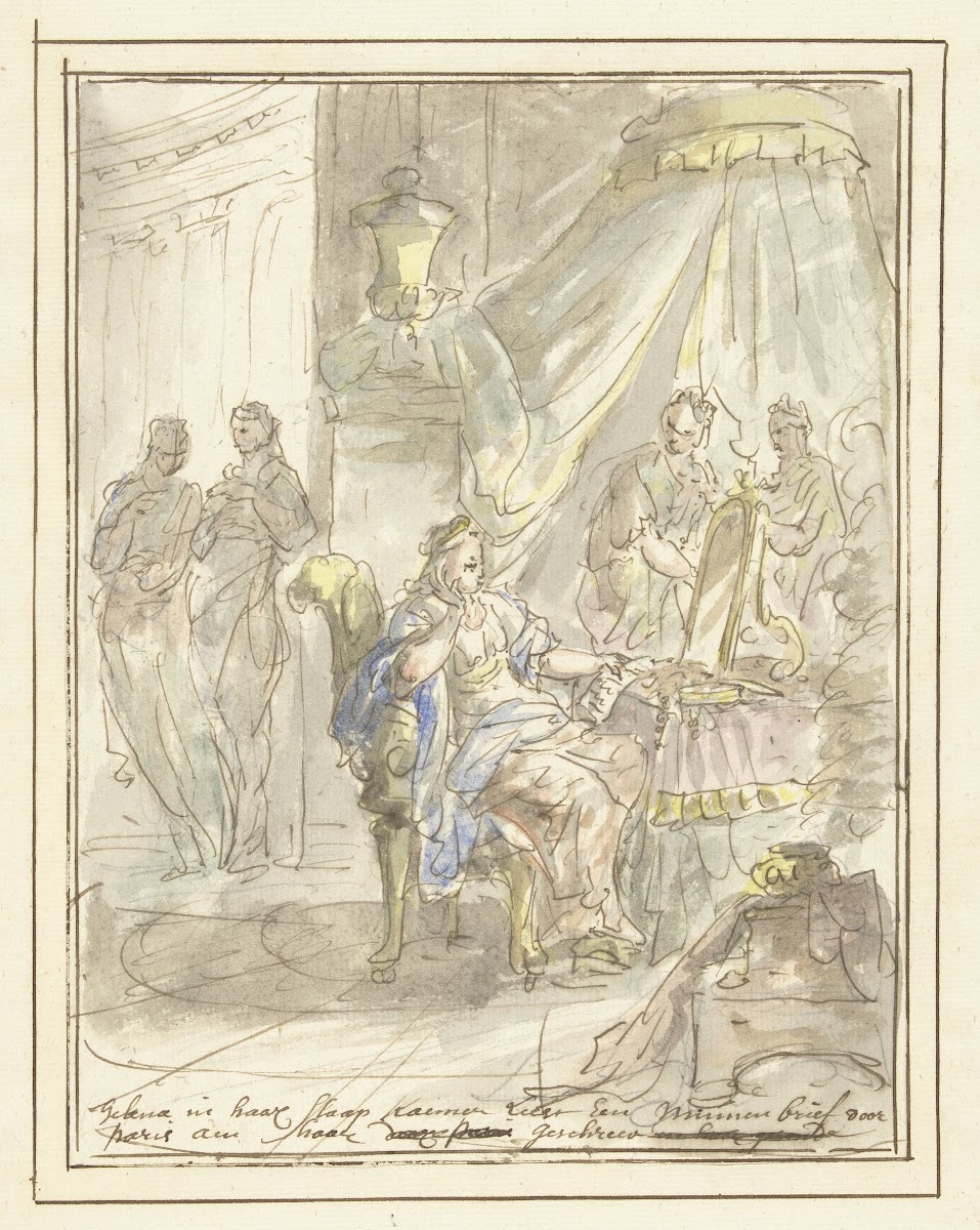 Helena leest een liefdesbrief van Paris 1677   1755