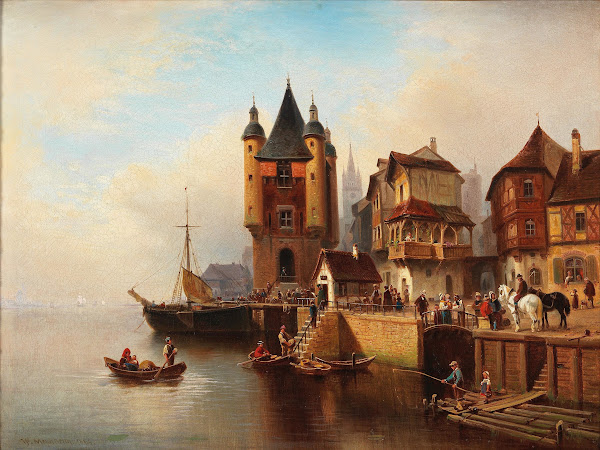 Stadt am Flussufer