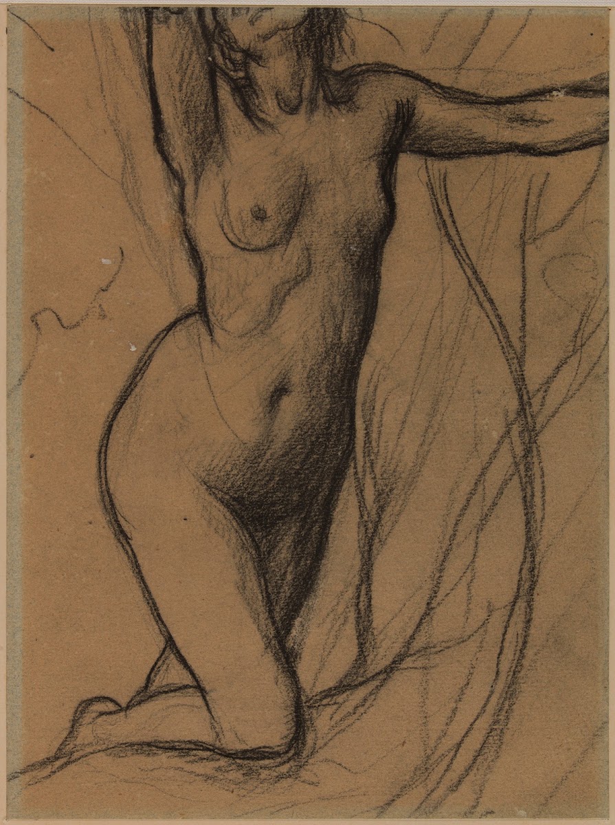 Femme nue à genou de face 1861