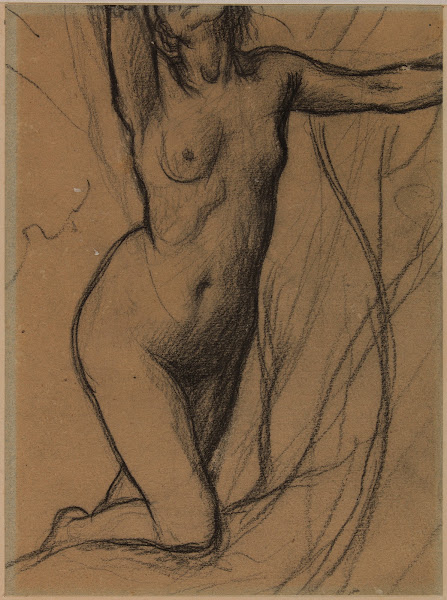 Femme nue à genou de face 1861