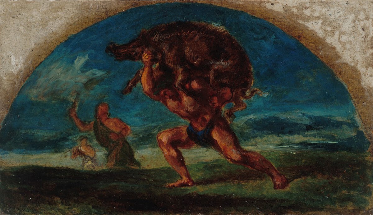 Hercule et le Sanglier dErymanthe daprès Delacroix 1852 1854