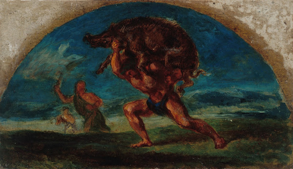Hercule et le Sanglier dErymanthe daprès Delacroix 1852 1854