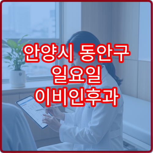 안양시 동안구 일요일 이비인후과 진료 병원 인후통·코막힘 상담 가능