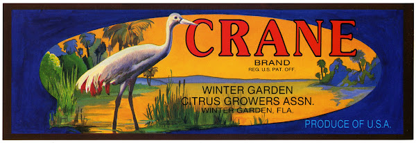 Crane Brand Citrus Label 1930 1950