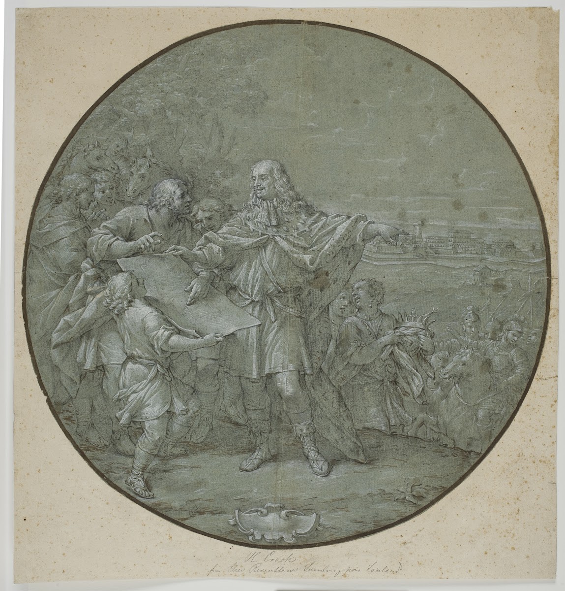 Cosimo III BefæSter Livornos Havn Tegnet ForlæG Til SøLvplade En Af De SåKaldte
