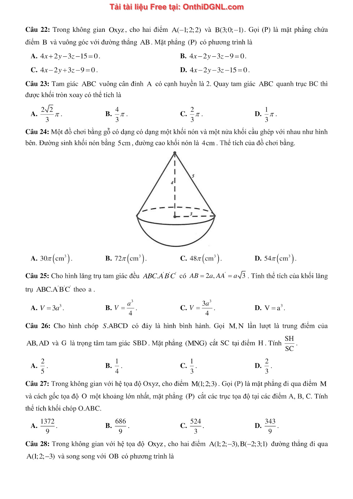 1300 bài tập môn Toán - Ôn thi ĐGNL ĐHQG Hà Nội Phần 21
