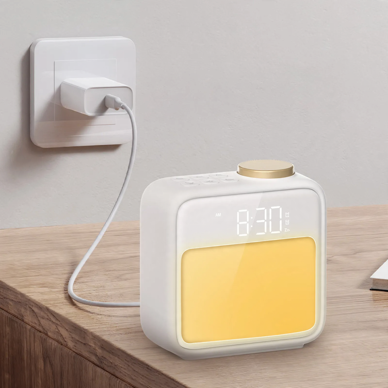 Multifunctional light alarm clock with ambient light