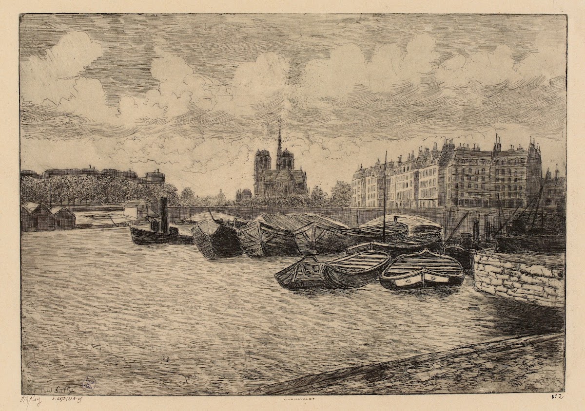 Pont Sully  Abside de Notre Dame 19th Century