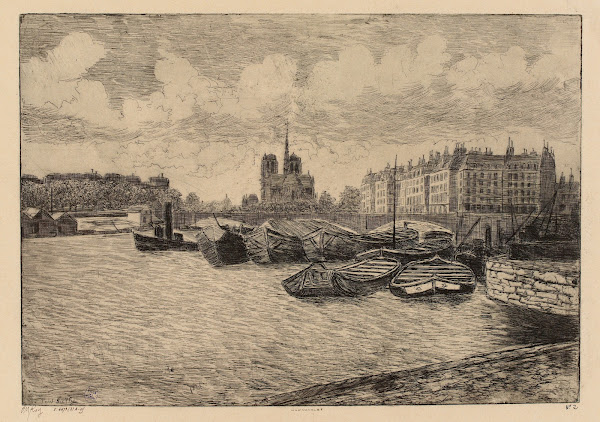 Pont Sully  Abside de Notre Dame 19th Century