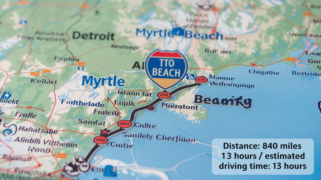 How Long to Drive from Detroit to Myrtle Beach