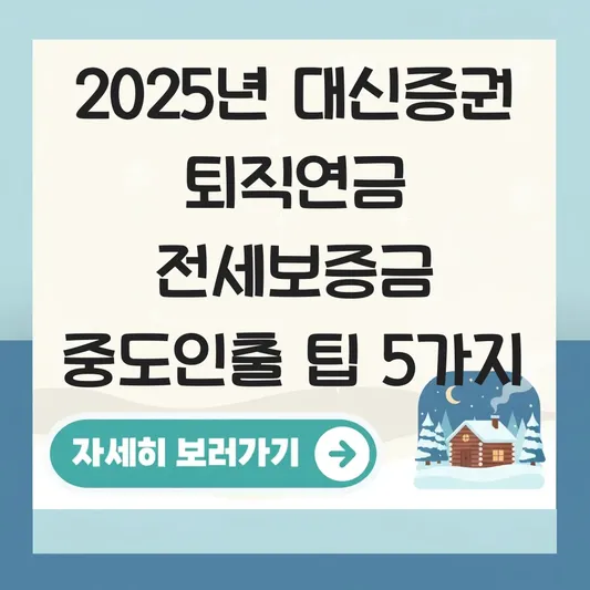 대신증권 퇴직연금 전세보증금 중도인출 하는 법 대표 이미지