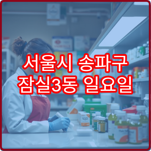 서울시 송파구 잠실3동 일요일 당번약국 갑작스런 통증 대비 약국 정보