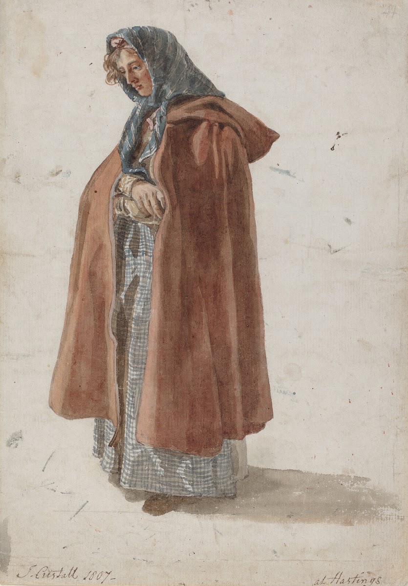 Young Woman In A Kerchief And Cloak At Hastings 1807