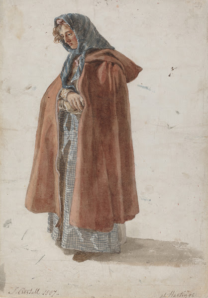Young Woman In A Kerchief And Cloak At Hastings 1807