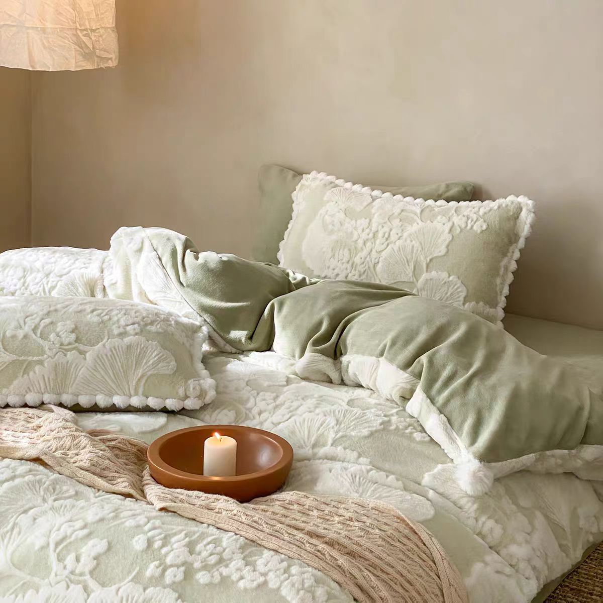 Milk fiber fleece bedding set, extra heavy, warm