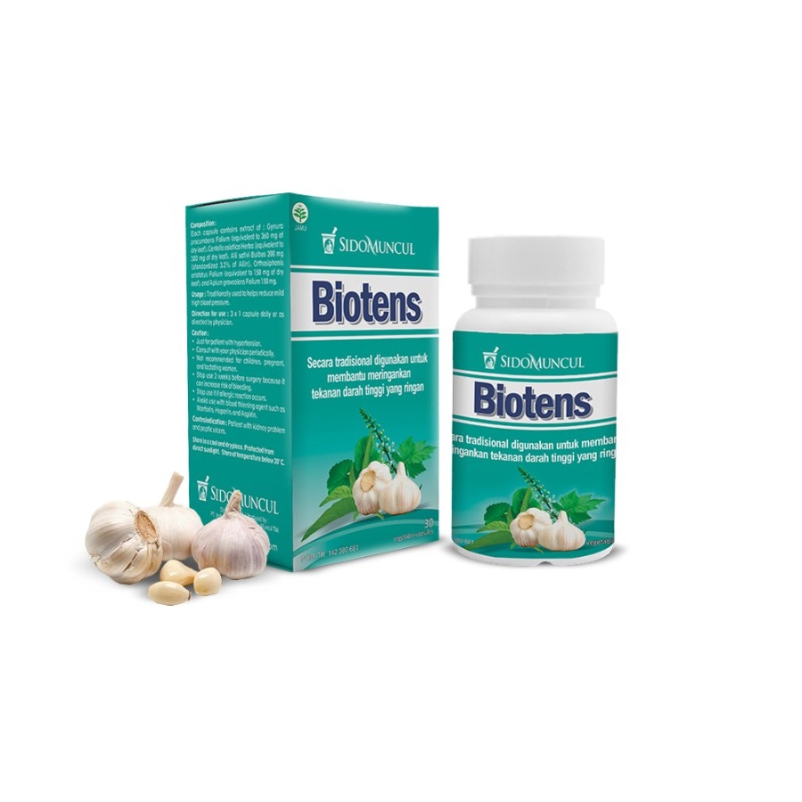 Alternative view of SIDOMUNCUL Biotens Herbal For help lowering high blood pressure 30 Capsules