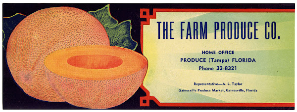 The Farm Produce Company Cantaloupe Label 1930 1950